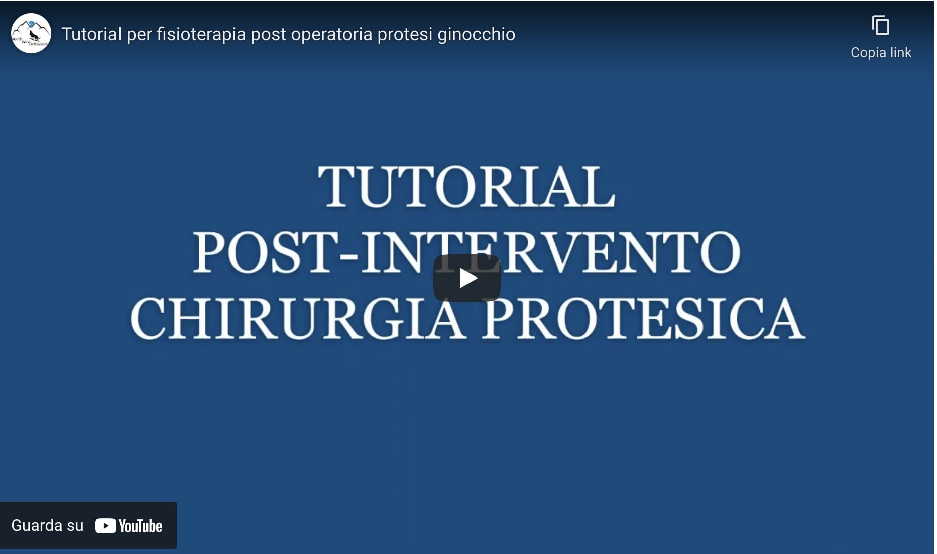 Tutorial per fisioterapia post operatoria protesi ginocchio
